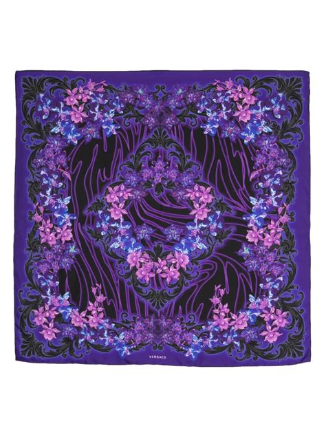 versace breezy floral print scarf|Versace scarf.